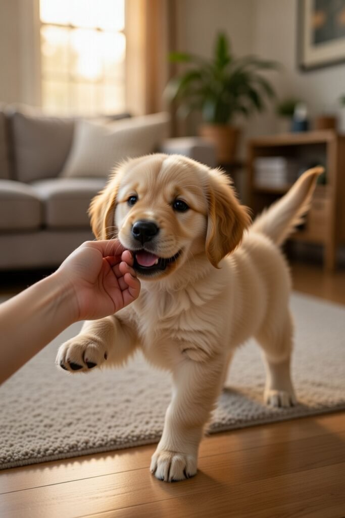 Puppy biting owner's hand during play - how to stop puppy biting