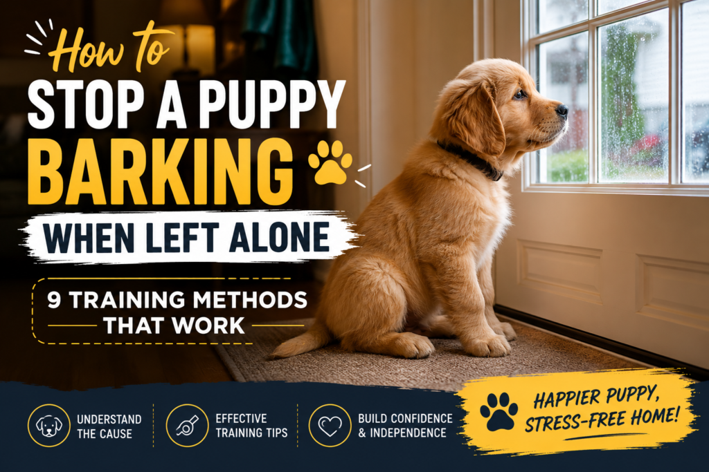 How to Stop a Puppy Barking When Left Alone: 9 Training Methods That Work Puppy Barking When Left Alone: 9 Fixes That Work